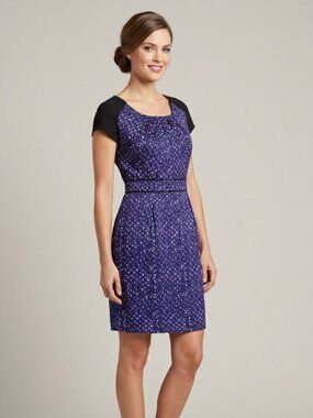Jacob Blue and Black Dress with Cap sleeves
